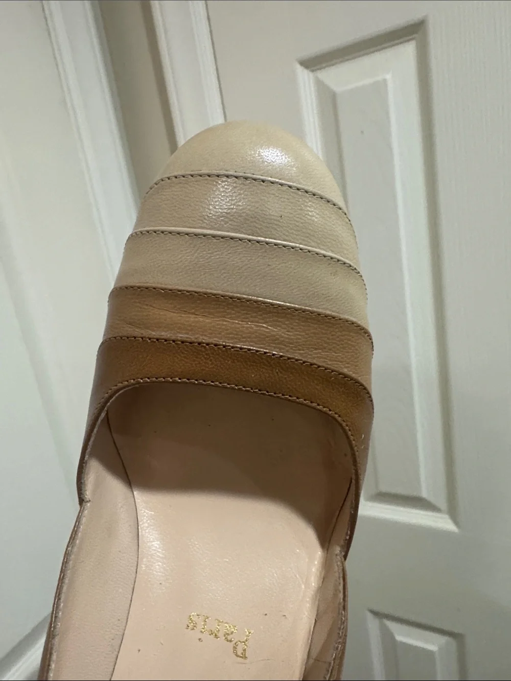 Christian Louboutin/Classic Three-Tone Beige and Darker Cream Women's Heels! 6.5
